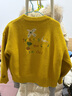 飛鳥(niǎo)和新酒灰色長(cháng)袖針織衫女2025秋季新款寬松休閑繡花毛衣開(kāi)衫 淺黃HCF02 S 曬單實(shí)拍圖