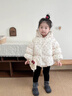 班喜迪女童棉服冬裝2025新款兒童加厚外套冬季寶寶棉衣加絨夾棉童裝棉襖 米色 100 曬單實(shí)拍圖