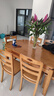 木斌實(shí)木餐桌椅組合現代簡(jiǎn)約家用小戶(hù)型可伸縮折疊飯桌客廳中式大圓桌 【柚木色】一桌6椅 1.5米 曬單實(shí)拍圖