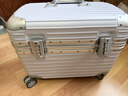 USHOW  TRAVEL德系工藝PC箱鋁框拉桿旅行箱攝影工具箱航空機長(cháng)箱男女行李密碼箱 銀色圓角款卡扣 18英寸 -或可登機-帶內膽 曬單實(shí)拍圖