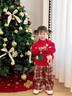 G.duck小黃鴨童裝圣誕節服裝女童毛衣秋冬季兒童針織衫女小童保暖打底衫 紅色 90 cm建議身高85-95cm 曬單實(shí)拍圖