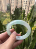 緬甸翡翠手鐲冰種陽(yáng)綠手鐲淺綠飄花正品玉鐲旺夫高檔玉石玉手鐲子 54圈口 曬單實(shí)拍圖
