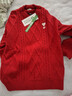 左西男童安哥拉毛衣冬季2025兒童愛(ài)心男童復古拜年服上衣 紅色 150 曬單實(shí)拍圖