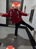 左西女童羽絨服冬裝2025新款兒童三防連帽面包服三防外套 紅色 140 曬單實(shí)拍圖