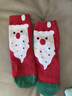 巴拉巴拉兒童棉襪秋冬季男女童加厚保暖襪子半邊絨圣誕襪洋氣3雙裝 紅白色調00461- 3雙 7-10歲 曬單實(shí)拍圖