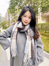 DFBK2026冬季男女格子情侶款圍巾保暖針織毛線(xiàn)圍脖情侶百搭護頸圍巾 藍咖色 曬單實(shí)拍圖