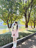 閃動(dòng)少女（SHANDONGSHAONV）戀戀秋日秋冬新款日系甜美氛圍感針織開(kāi)衫可愛(ài)別致蛋糕短裙套裝 粉色半裙單件 S 曬單實(shí)拍圖