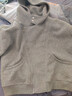GREATLUIA美式街頭機車(chē)風(fēng)開(kāi)衫衛衣秋季新款潮流高街寬松休閑純色連帽上衣男 淺灰 XL 曬單實(shí)拍圖