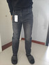 京東京造牛仔褲男高彈加絨加厚錐形25秋冬新款休閑長(cháng)褲子 黑色 34 曬單實(shí)拍圖