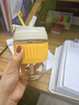 樂(lè )扣樂(lè )扣 手持咖啡杯玻璃杯便攜吸管杯隨手杯可愛(ài)牛奶杯子350ML黃色 曬單實(shí)拍圖