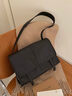 南風(fēng)Chio2nd頭層牛皮暖陽(yáng)學(xué)院郵差包包女黑色百搭單肩斜挎包圣誕送禮 經(jīng)典黑大號 曬單實(shí)拍圖
