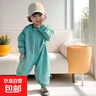 戶(hù)外嬰兒爬行服連體衣兒童寶寶外出純棉罩衣防臟全身春秋爬行罩衣 HNS9857水藍色 120cm 曬單實(shí)拍圖