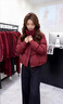 森馬（Semir）羽絨棉服女短款寬松大碼2025款冬季時(shí)尚高端小個(gè)子設計感保暖外套 安可拉紅 S 85-105斤 曬單實(shí)拍圖