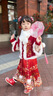 藍貝妮漢服女童冬季套裝加絨中國風(fēng)兒童唐裝新年拜年服裝小女孩過(guò)年衣服 紅色套裝（裙子+上衣） 130 碼建議身高120CM 曬單實(shí)拍圖