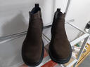 普步仕品牌反絨皮切爾西靴男2025年新款真皮英倫男士工裝鞋拉鏈馬丁靴子 深棕色 42 標準皮鞋碼 曬單實(shí)拍圖