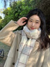 羽雅曼圍巾女生秋冬季2025新款韓系百搭氛圍感圍脖女士長(cháng)款格子保暖披肩 流蘇格子條紋圍巾【米白色】 曬單實(shí)拍圖