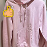 蓋璞男女裝春款logo抽繩連帽口袋衛衣寬松上衣美版708409 粉色 M 美碼 L亞洲碼180/96A 曬單實(shí)拍圖