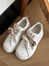 意爾康女鞋2026春季新款小白鞋厚底休閑運動(dòng)鞋時(shí)尚串珠面包板鞋單鞋 白/杏 【四季通用】 36 曬單實(shí)拍圖