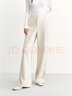 太平鳥(niǎo)女裝休閑褲高腰雪尼爾直筒長(cháng)褲秋冬加厚闊腿褲子 米白色 L 曬單實(shí)拍圖