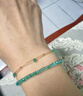 若華（RUOHUA）明月 贊比亞祖母綠手鏈手串女18K金寶石手飾送女友禮物 3-3.5mm【16-19cm】 曬單實(shí)拍圖