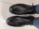 強人加大碼休閑皮鞋輕便透氣系帶款通勤工作男鞋 JDA87096 黑色 47 曬單實(shí)拍圖