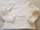 Little  Naive秋冬款兒童百搭打底衫女童流光緞拼接長(cháng)袖t恤 白色 （加絨） 160 曬單實(shí)拍圖