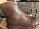 紅蜻蜓時(shí)裝靴女秋冬柔軟粗跟百搭后拉鏈短靴女靴WZC44200 咖色 35 曬單實(shí)拍圖