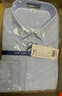 羅蒙（ROMON）【200支蠶絲高端系列】男士襯衫長(cháng)袖免燙商務(wù)襯衣 藍格 42 曬單實(shí)拍圖