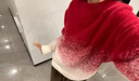 MJ STYLE漸變紅色毛衣女2026冬季本命年穿搭毛絨絨保暖防寒寬松內搭毛衫 曬單實(shí)拍圖