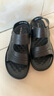 奧康（Aokang）涼鞋沙灘鞋男鞋舒適休閑露趾透氣兩穿簡(jiǎn)約拖鞋 黑色39碼 曬單實(shí)拍圖