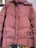 胖媽媽冬裝羽絨服加肥加大碼200斤中老年奶奶洋氣白鴨絨保暖外套 豆沙色 （帽子可拆卸） 6XL 建議190-210斤 曬單實(shí)拍圖