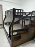 皇家御兔實(shí)木上下床雙層床兩層高低床雙人床上下鋪木床兒童床子母床組合床 咖色梯柜＋書(shū)架+抽屜+床墊 上鋪寬160cm*下鋪寬180cm 曬單實(shí)拍圖