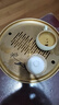 久堂純黃銅鏨刻手彩圖茶盤(pán)圓形家用高檔輕奢功夫茶具托盤(pán)小型干泡茶臺 荷-常喜鏨刻手彩圖黃銅茶盤(pán) 曬單實(shí)拍圖
