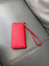 袋鼠錢(qián)包女士真皮長(cháng)款牛皮夾拉鏈手拿包2026新款手包女式大容量手抓包 紅色 曬單實(shí)拍圖