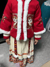安妮優(yōu)兒（Anneyol）女童漢服秋冬裝新年拜年服套裝兒童加厚明制馬面裙唐裝 紅色 160 曬單實(shí)拍圖