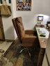 奧倫福特老板椅辦公椅電腦椅靠背椅家用可躺轉椅擱腳午休電競椅子懶人座椅 咖色豪華款-帶扶手袋 曬單實(shí)拍圖