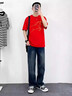 一寸相思馬年本命年衣服紅色純棉短袖t恤男2026新款時(shí)尚洋氣半袖新年上衣 紅色-馬躍新程 XL （重磅100%純棉） 曬單實(shí)拍圖