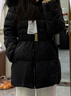 PRICH【90%鵝絨+防水】時(shí)尚連帽狐貍毛領(lǐng)收腰羽絨服2025冬新款新年 19黑色 S 160 曬單實(shí)拍圖