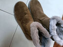 2025冬季新款雪地靴女皮毛一體加厚中筒靴子加絨松糕底東北棉鞋女 棕色 38 曬單實(shí)拍圖