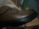 【單棉可選】男士休閑皮鞋百搭軟底軟面英倫風(fēng)皮鞋男大頭皮鞋男 （9908加絨款）棕色 41 曬單實(shí)拍圖