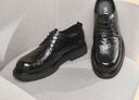 海瀾之家（HLA）皮鞋男士商務(wù)正裝鞋厚底增高休閑德比鞋HAAPXM3EAO217 黑色40 曬單實(shí)拍圖