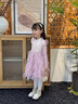 班喜迪女童連衣裙春裝漢服新中式寶寶公主裙周歲禮服拜年服國風(fēng)裙子春秋 粉色 110 曬單實(shí)拍圖