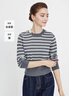 納維凱爾意大利小帆船女25秋冬新款條紋全羊毛針織衫短款羊毛衫2334005511 曬單實(shí)拍圖