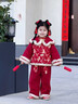 女童套裝加厚2025新款洋氣兒童衣服秋冬季小女孩國風(fēng)新年服兩件套 紅色 110 cm 曬單實(shí)拍圖