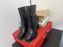 達芙妮新年絨面中跟側拉鏈靴子冬季細跟時(shí)尚短靴女秋冬加絨時(shí)裝靴圓領(lǐng)緊 黑色 37 曬單實(shí)拍圖