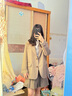香影學(xué)院風(fēng)卡其西裝外套女2026春季新款輕職場(chǎng)通勤西服百褶裙套裝 卡其 S 曬單實(shí)拍圖