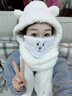 卡帝樂(lè )鱷魚(yú)（CARTELO）小熊帽子女冬季毛絨保暖騎行防風(fēng)連帽圍巾圍脖口罩手套一體四件套 曬單實(shí)拍圖