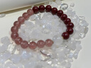 SIRCONSTANCE18K金天然草莓水晶本命年手鏈女桃花手串小眾設計飾品禮物送女友  星光鴿血紅草莓晶手鏈 手鏈長(cháng)度-18cm 曬單實(shí)拍圖