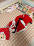 京噶圣誕節兒童服裝圣誕衣服童套裝可愛(ài)圣誕老人裝扮童cosplay 男童圣誕裝+圣誕包(升款) 150 cm 曬單實(shí)拍圖