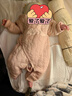babylove新生兒保暖連體衣秋冬季薄夾棉哈衣爬爬服初生兒寶寶加厚嬰兒衣服 曬單實(shí)拍圖